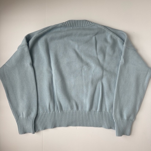 Quince 100% Organic Cotton Crew Sweater Light Sky Blue Slouchy Small - Picture 5 of 5